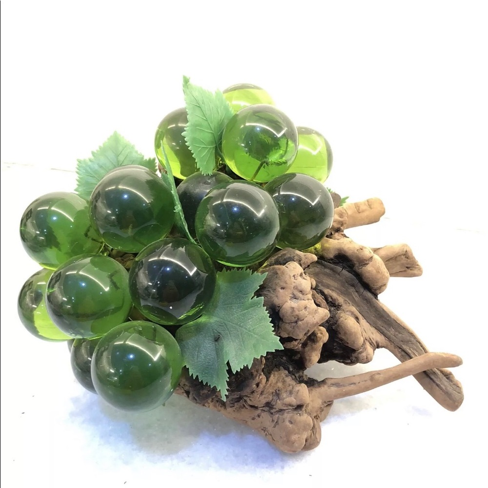 Vtg Lucite Grape Cluster Drift Wood Mid Century
